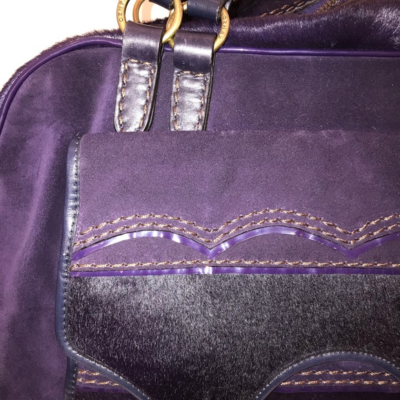 KENZO Purple Suede and Ponyhair Weekender Tote Bag - Picture 6 of 12